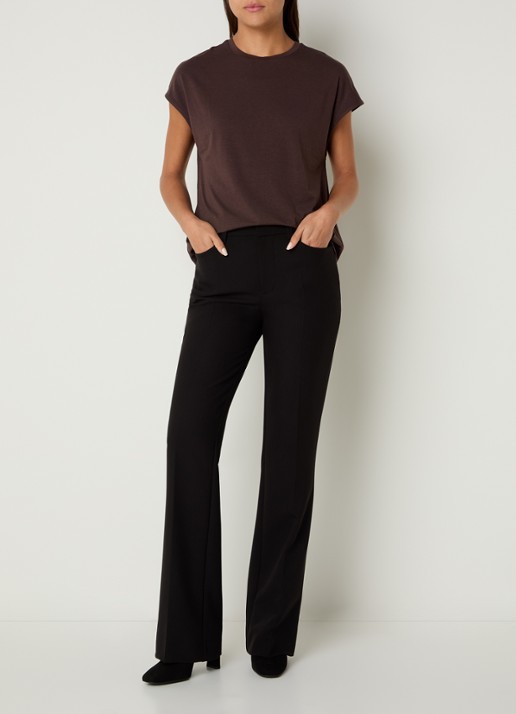 Benetton T-shirt met ronde hals - voorkant 4 bruin