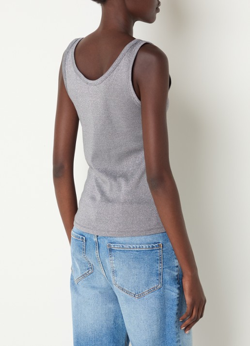 Benetton Tanktop met lurex - achterkant 4 grijs