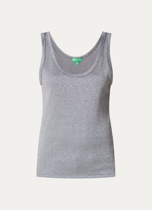 Benetton Tanktop met lurex - voorkant grijs