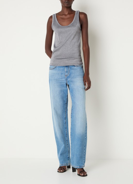 Benetton Tanktop met lurex - voorkant 2 grijs