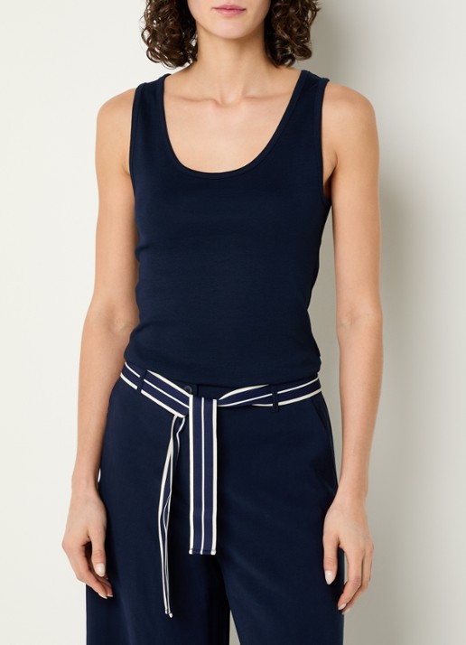 Benetton Tanktop met stretch - detail 4 donkerblauw