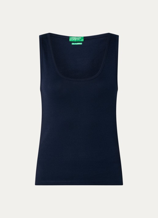 Benetton Tanktop met stretch - voorkant 2 donkerblauw