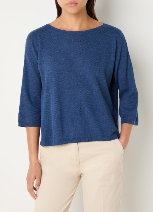 Benetton Top in linnenblend met boothals