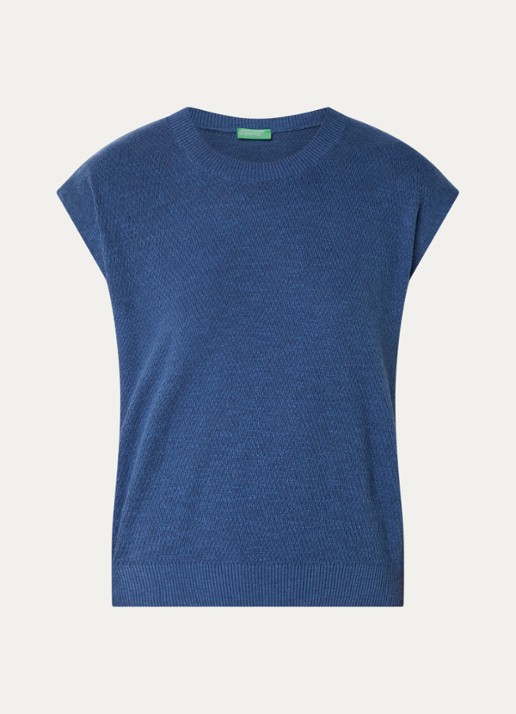 Benetton Top in linnenblend met ronde hals