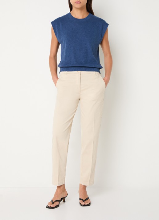 Benetton Top in linnenblend met ronde hals - voorkant 3 jeans