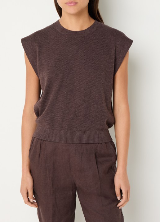Benetton Top in linnenblend met ronde hals