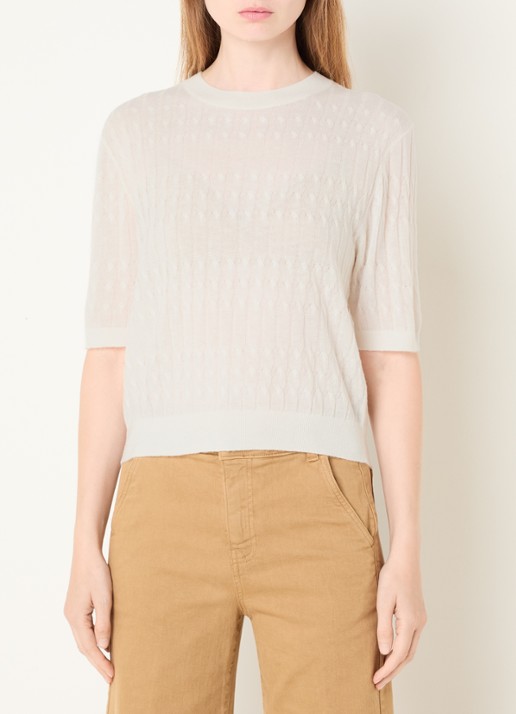 Benetton Top in wolblend met ronde hals