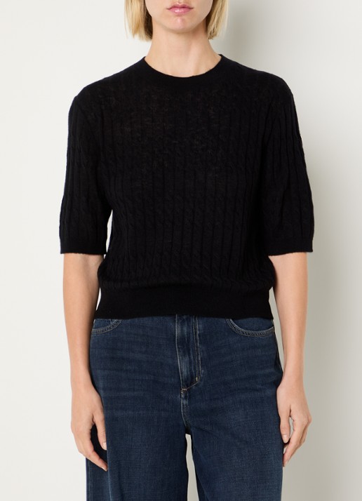 Benetton Top in wolblend met ronde hals