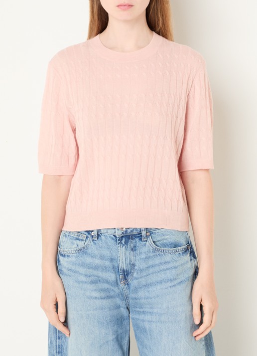 Benetton Top in wolblend met ronde hals