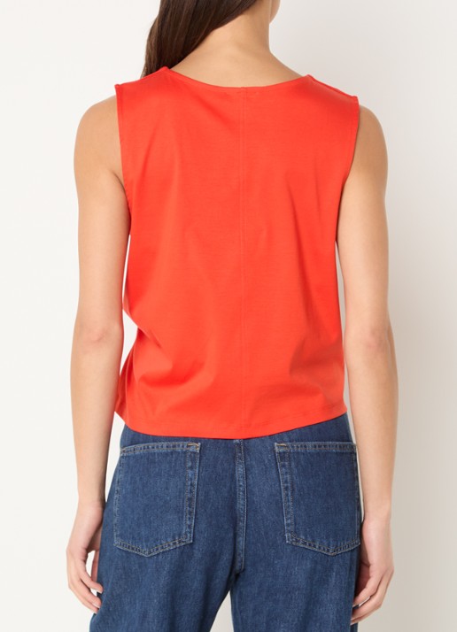 Benetton Top met knoopdetail  - achterkant orange