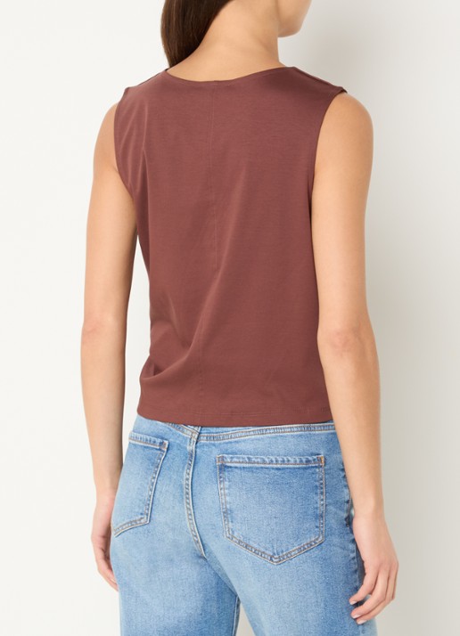 Benetton Top met knoopdetail  - achterkant 4 bruin