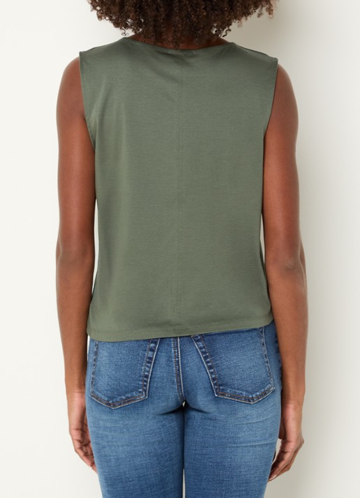 Benetton Top met knoopdetail  - achterkant groen