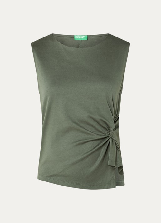 Benetton Top met knoopdetail  - voorkant 3 groen
