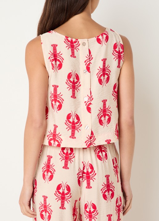 Benetton Top met print - achterkant 4 rood