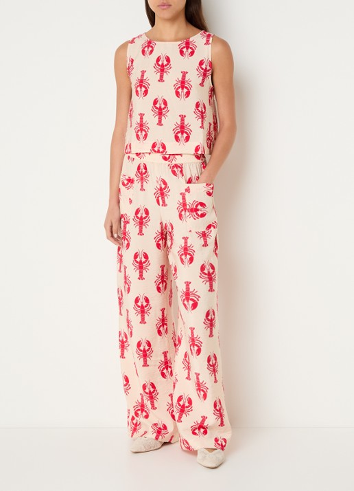 Benetton Top met print - voorkant 2 rood
