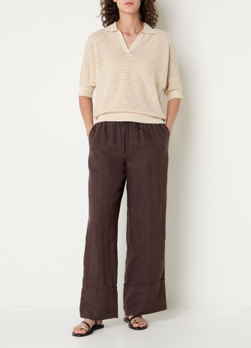 Benetton Top van crochet - voorkant 2 vanillegeel
