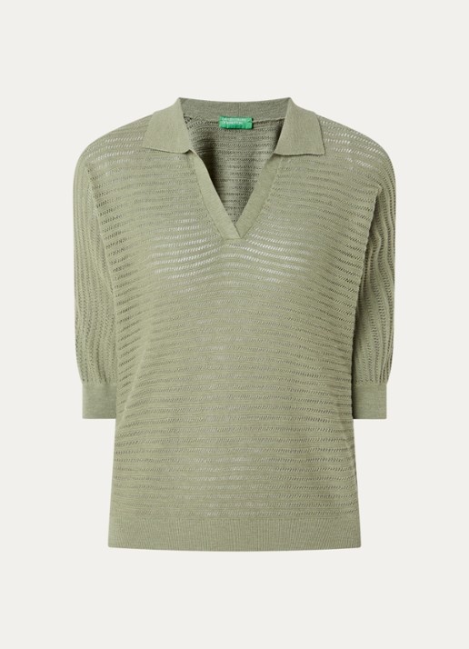 Benetton Top van crochet - voorkant groen