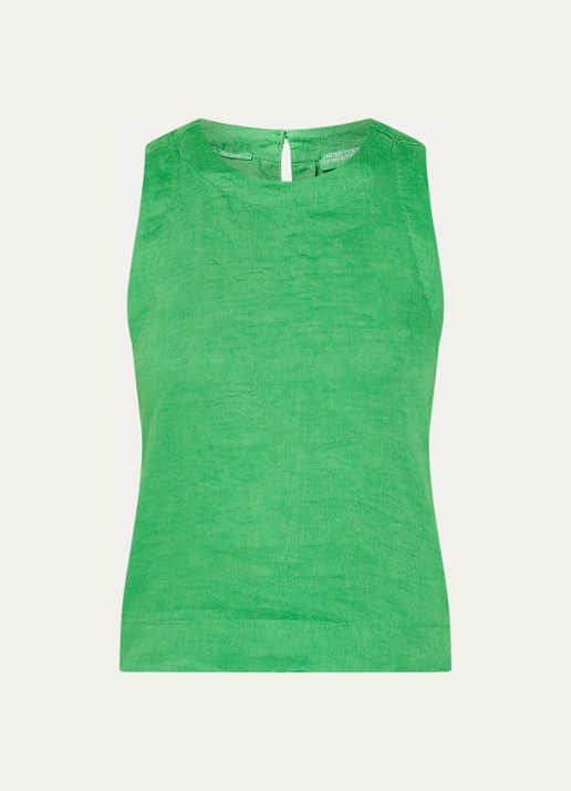 Benetton Top van linnen - voorkant 2 groen