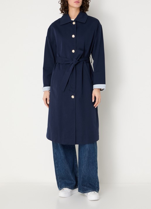 Benetton Trenchcoat met strikceintuur en steekzakken