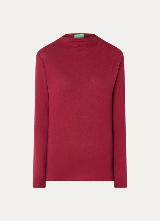 Benetton Trui met boothals - voorkant 3 donkerrood