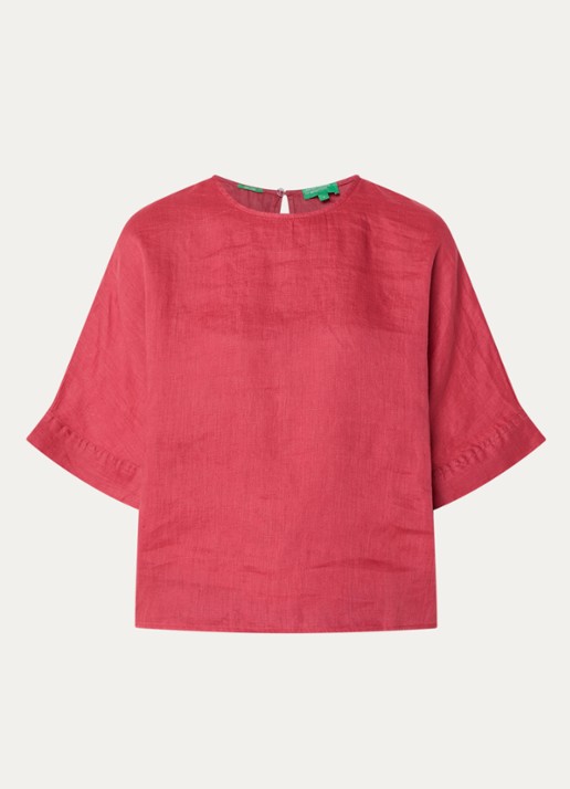 Benetton Tuniek met ronde hals - voorkant 2 kersenrood