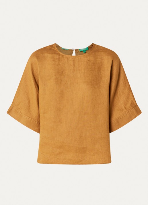 Benetton Tuniek met ronde hals - voorkant 3 mosterd