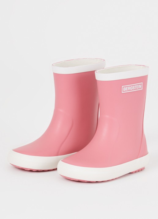 Bergstein Classic regenlaars met logo - voorkant 3 koraalroze