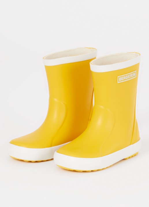 Bergstein Classic regenlaars met logo - voorkant 3 okergeel