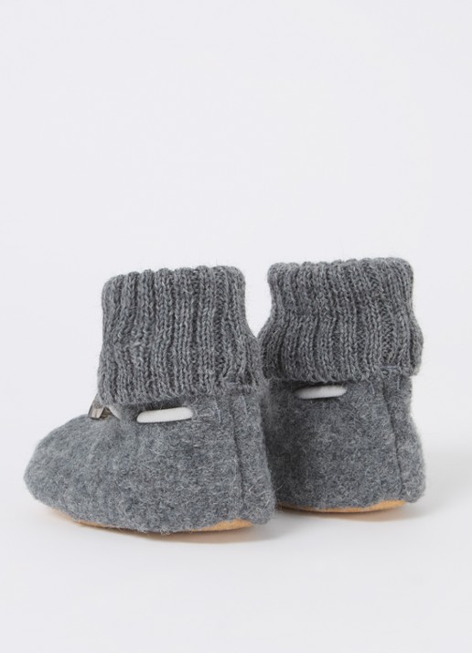 Bergstein Cozy babyslofjes van wol in giftbox - achterkant 5 grijs