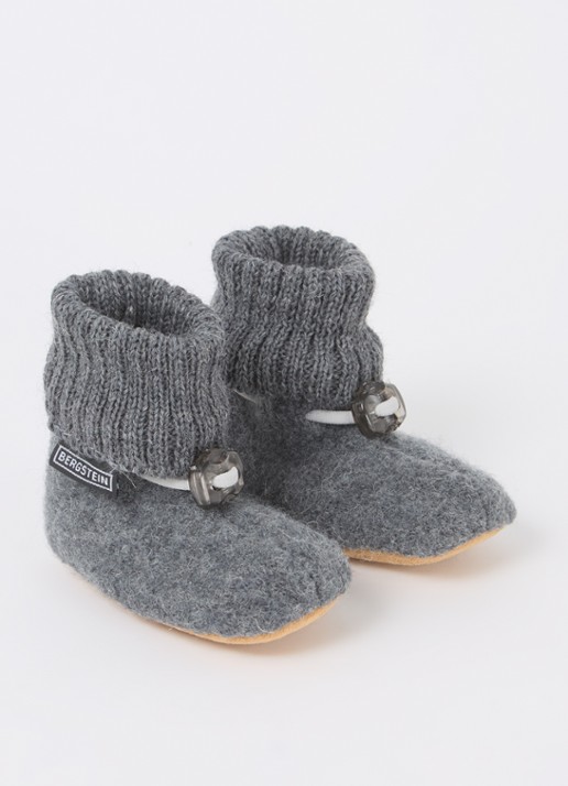 Bergstein Cozy babyslofjes van wol in giftbox - voorkant 4 grijs