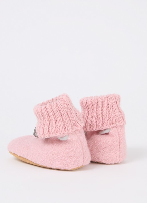 Bergstein Cozy babyslofjes van wol in giftbox - achterkant 3 oudroze