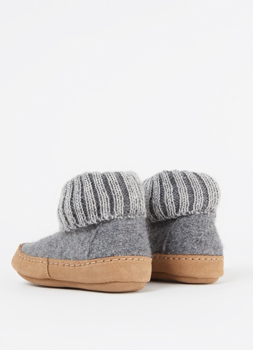 Bergstein Cozy Lux pantoffel van scheerwol - achterkant 3 donkergrijs