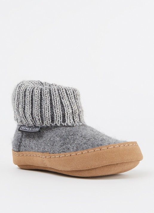 Bergstein Cozy Lux pantoffel van scheerwol - voorkant donkergrijs