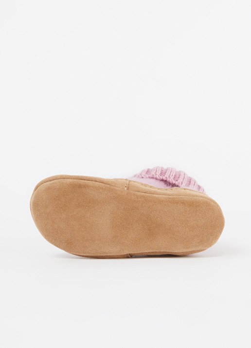 Bergstein Cozy Lux pantoffel van scheerwol - detail roze