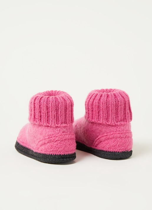 Bergstein Cozy pantoffel van wol - detail roze