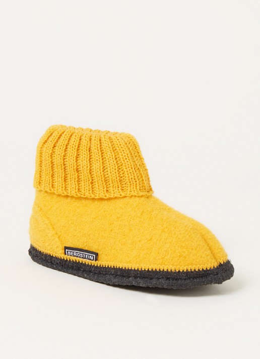 Bergstein Cozy pantoffel van wol - voorkant 3 okergeel