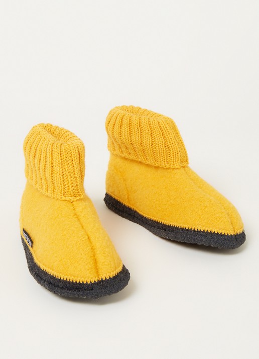 Bergstein Cozy pantoffel van wol - voorkant 4 okergeel