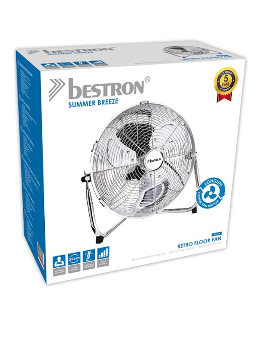 Bestron Vloerventilator, 39 cm hoog - detail 4 zilver
