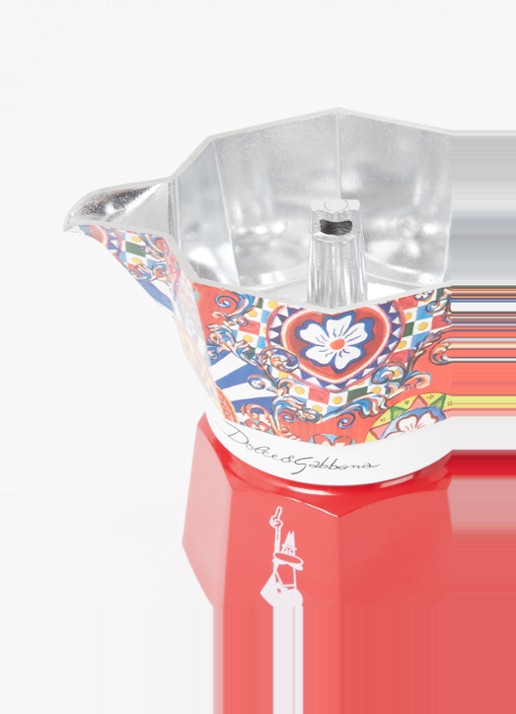 Bialetti Dolce & Gabbana Moka Express percolator 3-kops - voorkant 2 rood