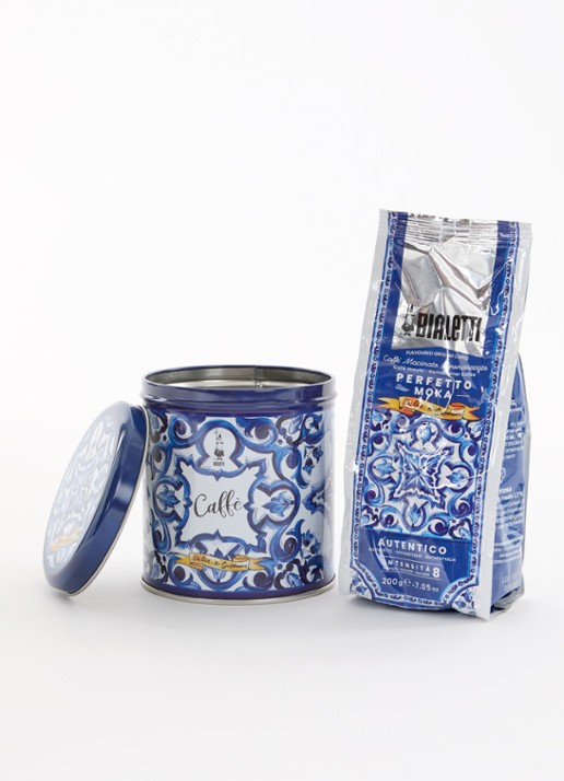 Bialetti Dolce&Gabbana Perfetto Moka Autentico gemalen koffie 200 gram - voorkant 2 royalblauw