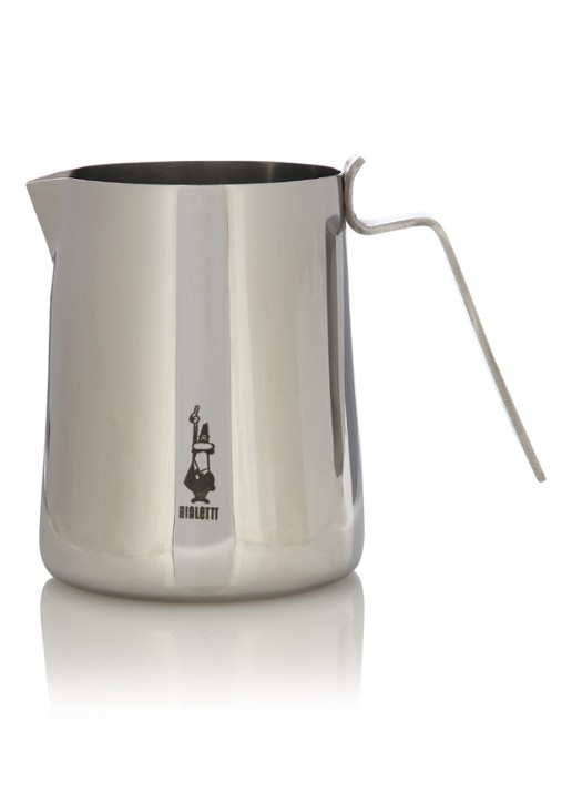 Bialetti Karaf voor melkschuim 500 ml - voorkant zilver