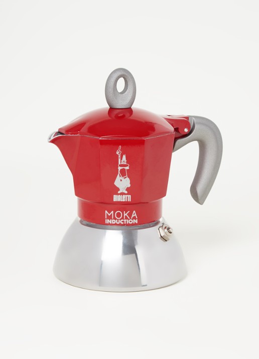 Bialetti Moka Inductie percolator 2-kops - voorkant 2 steenrood