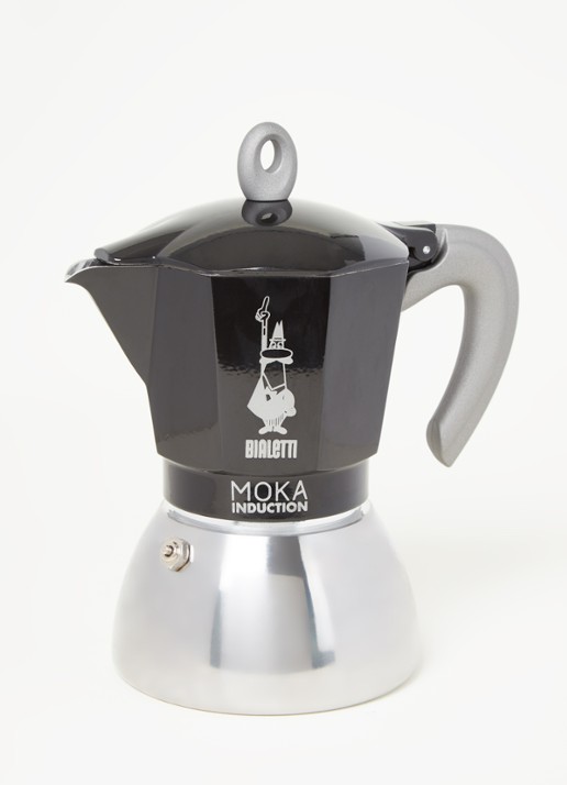 Bialetti Moka Inductie percolator 6-kops - voorkant 2 zwart