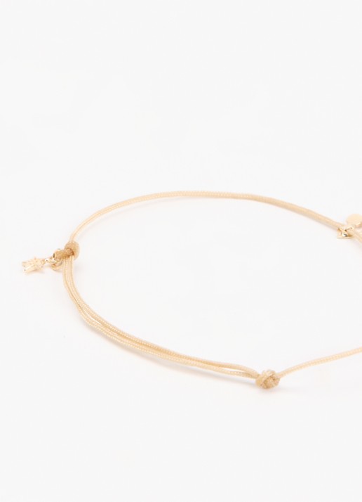 Bibi Camille Armband met bedel verguld - detail beige