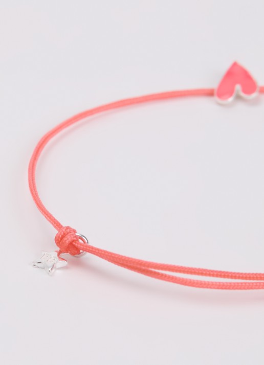 Bibi Camille Armband met bedel - detail fuchsia