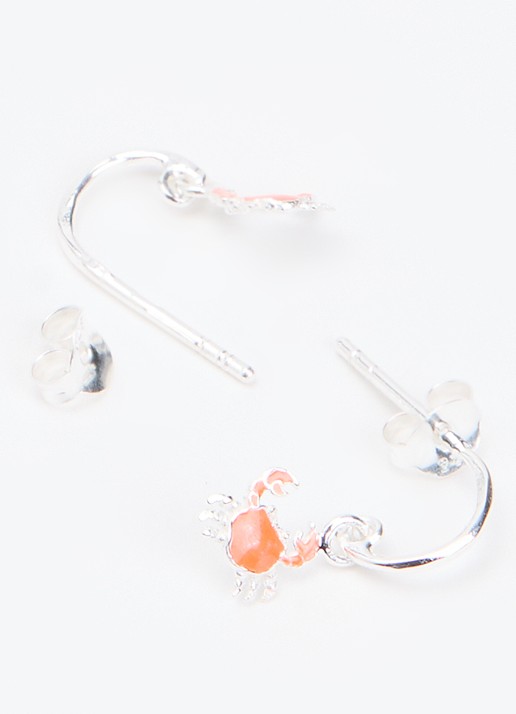 Bibi Camille Crab oorstekers van zilver - detail 2 zilver