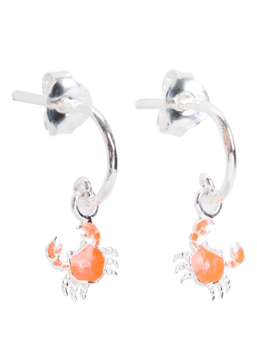 Bibi Camille Crab oorstekers van zilver - voorkant zilver