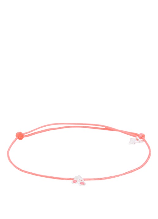Bibi Camille Heart Rope S armband met bedel - voorkant fuchsia