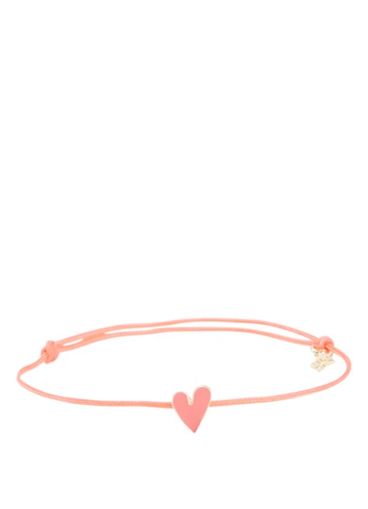 Bibi Camille Heart Rope S armband met bedel - voorkant 3 lichtroze
