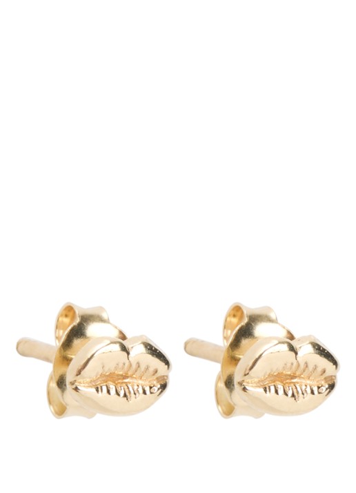 Bibi Camille Lips oorknopjes - voorkant goud